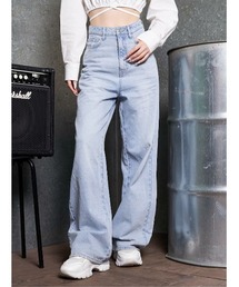 ブリーチワイドデニムパンツ