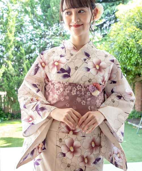 Honeys（ハニーズ）の「浴衣３輪コサージュヘアクリップ（バレッタ/ヘアクリップ・レディース・ピンク/イエロー/パープル・FREE）」の4枚目の写真