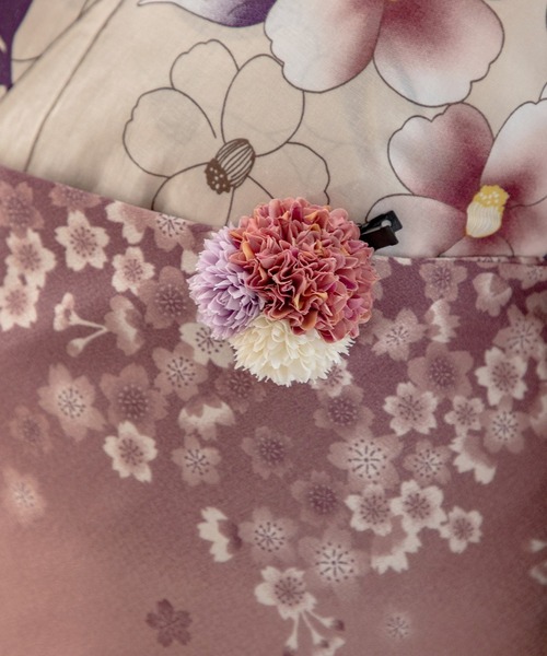 Honeys（ハニーズ）の「浴衣３輪コサージュヘアクリップ（バレッタ/ヘアクリップ・レディース・ピンク/イエロー/パープル・FREE）」の7枚目の写真