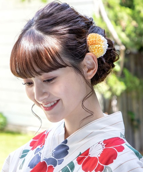 Honeys（ハニーズ）の「浴衣３輪コサージュヘアクリップ（バレッタ/ヘアクリップ・レディース・ピンク/イエロー/パープル・FREE）」の15枚目の写真