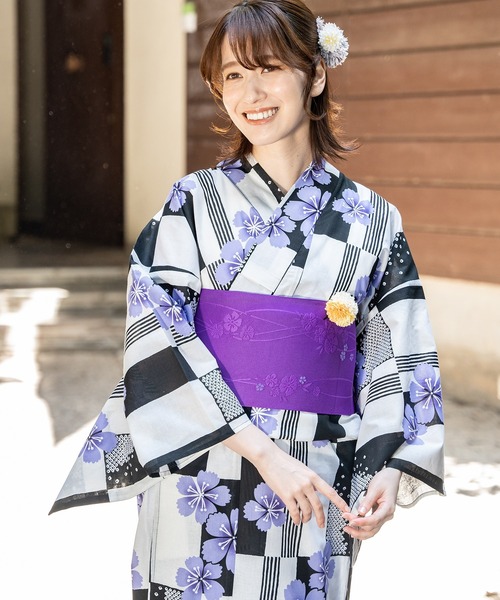 Honeys（ハニーズ）の「浴衣３輪コサージュヘアクリップ（バレッタ/ヘアクリップ・レディース・ピンク/イエロー/パープル・FREE）」の17枚目の写真