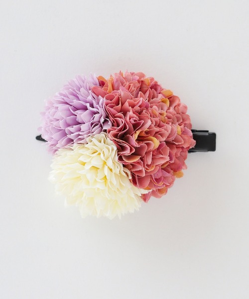 Honeys（ハニーズ）の「浴衣３輪コサージュヘアクリップ（バレッタ/ヘアクリップ・レディース・ピンク/イエロー/パープル・FREE）」の21枚目の写真