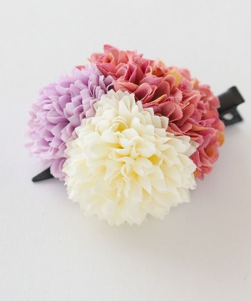 Honeys（ハニーズ）の「浴衣３輪コサージュヘアクリップ（バレッタ/ヘアクリップ・レディース・ピンク/イエロー/パープル・FREE）」の22枚目の写真