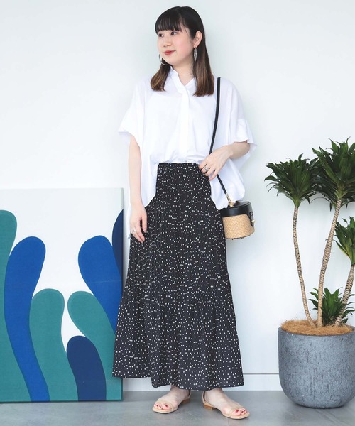 BEAMS HEART（ビームスハート）の「BEAMS HEART / ビッグシルエット ボタンシャツ（シャツ/ブラウス・レディース・ネイビー/イエロー系その他2/オフホワイト/ライトブルー・FREE）」の5枚目の写真