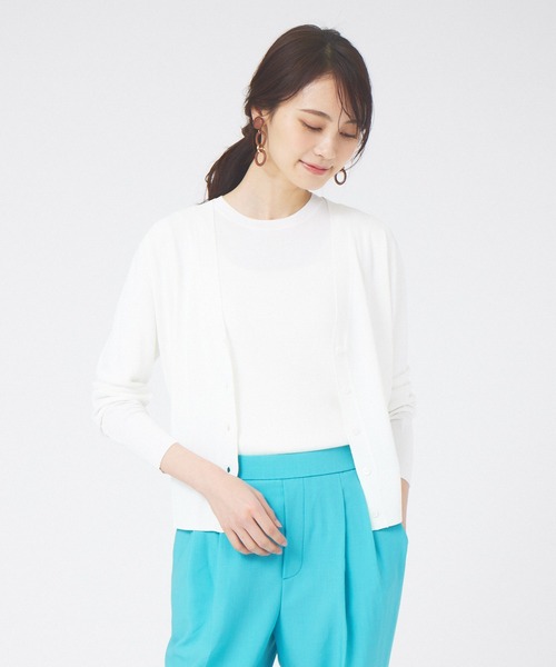 abahouse mavie（アバハウスマヴィ）の「ウォッシャブルサマーカーディガン（カーディガン/ボレロ・レディース・ブラック/ホワイト/ブルー・フリー）」の2枚目の写真