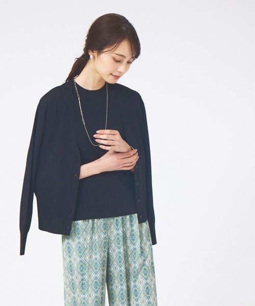 abahouse mavie（アバハウスマヴィ）の「ウォッシャブルサマーカーディガン（カーディガン/ボレロ・レディース・ブラック/ホワイト/ブルー・フリー）」の3枚目の写真