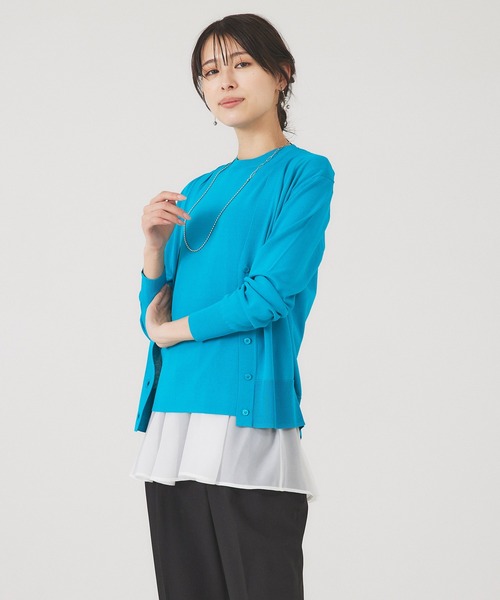 abahouse mavie（アバハウスマヴィ）の「ウォッシャブルサマーカーディガン（カーディガン/ボレロ・レディース・ブラック/ホワイト/ブルー・フリー）」の5枚目の写真