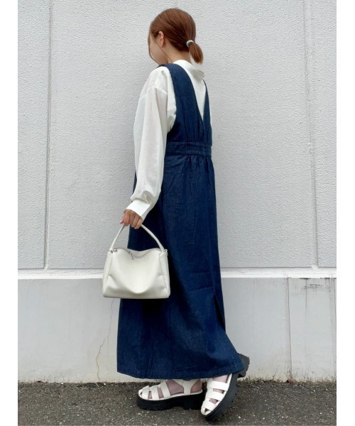 BACK NUMBER(バックナンバー)の「【BACK NUMBER】サスティナブルーワンピース(サロペット/オーバーオール・レディース・ダークインディゴブルー・M/L)」の10枚目の写真