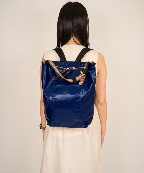 Jack Gomme(ジャックゴム)の「【JACK GOMME/ジャックゴム】2WAY ナイロン バックパック トートバッグ リュック(バックパック/リュック・レディース・ブルー/ブラック/アーミー/ホワイト・FREE)」の1枚目の写真