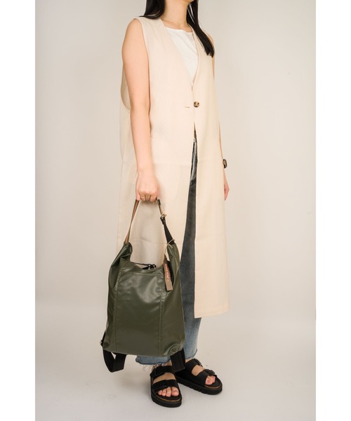 Jack Gomme(ジャックゴム)の「【JACK GOMME/ジャックゴム】2WAY ナイロン バックパック トートバッグ リュック(バックパック/リュック・レディース・ブルー/ブラック/アーミー/ホワイト・FREE)」の10枚目の写真