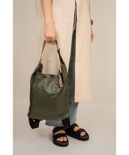 Jack Gomme(ジャックゴム)の「【JACK GOMME/ジャックゴム】2WAY ナイロン バックパック トートバッグ リュック(バックパック/リュック・レディース・ブルー/ブラック/アーミー/ホワイト・FREE)」の11枚目の写真