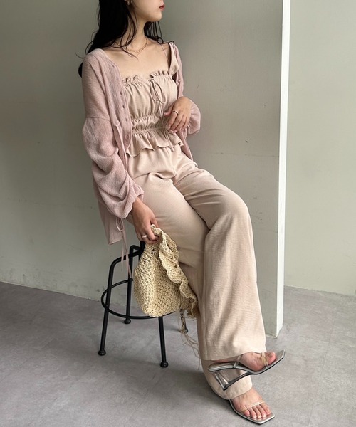 one after another NICE CLAUP（ワンアフターアナザーナイスクラップ）の「袖ドロストシアープリーツブラウス（シャツ/ブラウス・レディース・アイボリー/ブルーグレー/ピンクベージュ/ドット・FREE）」の18枚目の写真