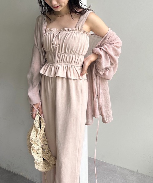 one after another NICE CLAUP（ワンアフターアナザーナイスクラップ）の「袖ドロストシアープリーツブラウス（シャツ/ブラウス・レディース・アイボリー/ブルーグレー/ピンクベージュ/ドット・FREE）」の15枚目の写真