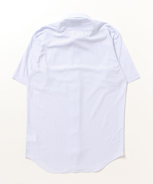 Perfect Suit FActory（パーフェクトスーツファクトリー）の「【完全ノーアイロン】半袖アイシャツ【ECOi-shirt】アイスライブ　サックス（ビジネスシャツ・メンズ・サックスブルー/ネイビー・S/3L/LL/L/M）」の4枚目の写真