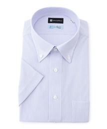 Perfect Suit FActory | 【完全ノーアイロン】半袖アイシャツ【ECOi-shirt】アイスライブ　サックス(ビジネスシャツ)
