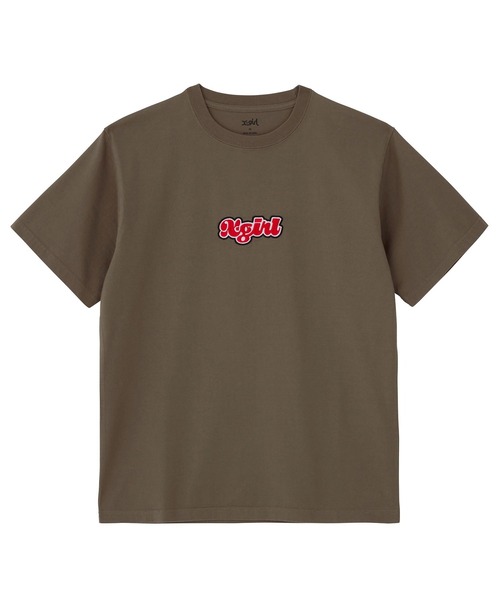 X-girl(エックスガール)の「PUDGY LOGO PATCH S/S TEE(Tシャツ/カットソー・レディース・ブラウン/ブラック/ホワイト・L/M/S/XL)」の3枚目の写真