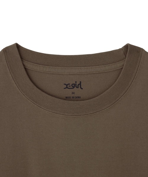 X-girl(エックスガール)の「PUDGY LOGO PATCH S/S TEE(Tシャツ/カットソー・レディース・ブラウン/ブラック/ホワイト・L/M/S/XL)」の4枚目の写真