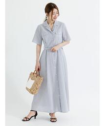 Te chichi | サッカー開襟シャツワンピース(ワンピース)