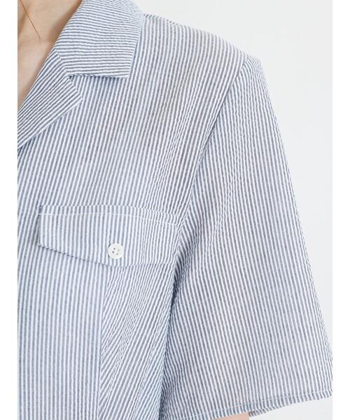 Te chichi（テチチ）の「サッカー開襟シャツワンピース（ワンピース・レディース・ブラウン/ネイビー/ブルー・F）」の15枚目の写真