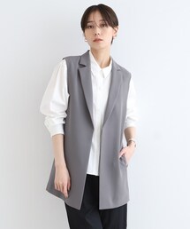 INDIVI | 【秋の新作!/こなれSETUP/洗える】ミドル丈テーラードジレ(ベスト)
