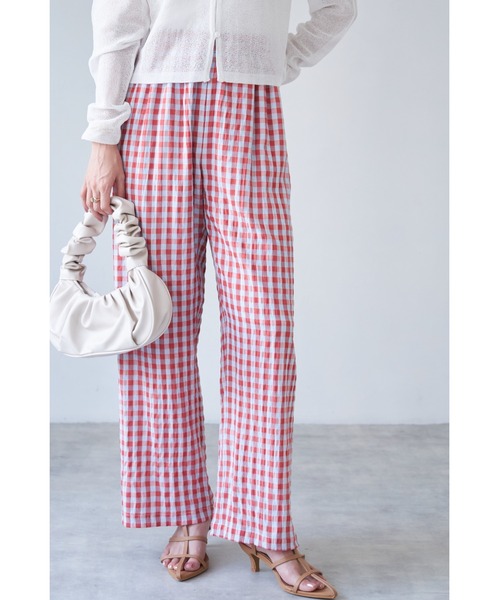 &. NOSTALGIA(アンドドットノスタルジア)の「【ZOZO限定】ギンガムチェックパンツ(その他パンツ・レディース・グリーン/レッド・FREE)」の9枚目の写真