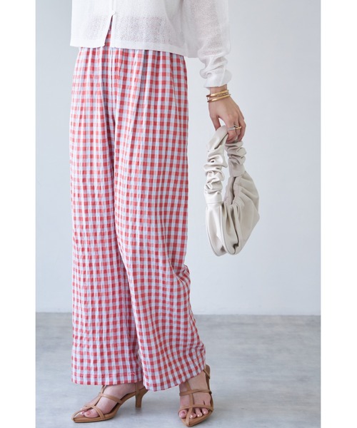 &. NOSTALGIA(アンドドットノスタルジア)の「【ZOZO限定】ギンガムチェックパンツ(その他パンツ・レディース・グリーン/レッド・FREE)」の10枚目の写真