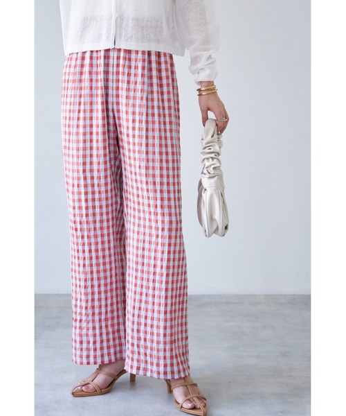 &. NOSTALGIA(アンドドットノスタルジア)の「【ZOZO限定】ギンガムチェックパンツ(その他パンツ・レディース・グリーン/レッド・FREE)」の11枚目の写真