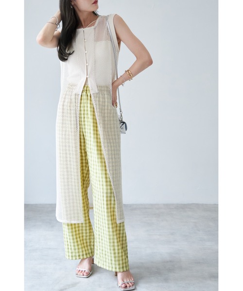 &. NOSTALGIA(アンドドットノスタルジア)の「【ZOZO限定】ギンガムチェックパンツ(その他パンツ・レディース・グリーン/レッド・FREE)」の7枚目の写真