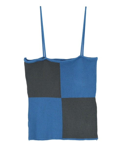 miette（ミエット）の「配色ニットキャミソール（キャミソール・レディース・ブラック/ブルー/マルチ・FREE）」の2枚目の写真