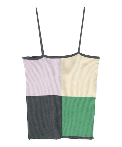 miette（ミエット）の「配色ニットキャミソール（キャミソール・レディース・ブラック/ブルー/マルチ・FREE）」の3枚目の写真