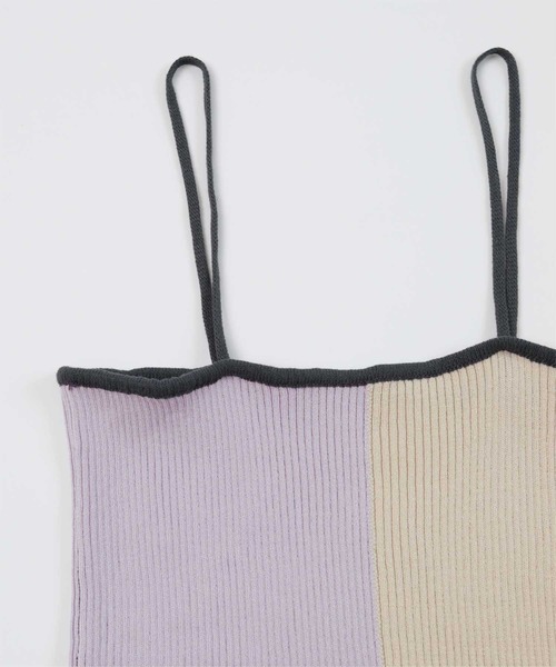 miette（ミエット）の「配色ニットキャミソール（キャミソール・レディース・ブラック/ブルー/マルチ・FREE）」の4枚目の写真