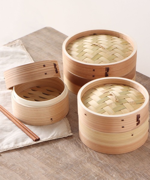 studio CLIP（スタディオクリップ）の「【daily CLIP】点心蒸篭18cm 身蓋セット（キッチンツール・レディース・ナチュラル・FREE）」の2枚目の写真