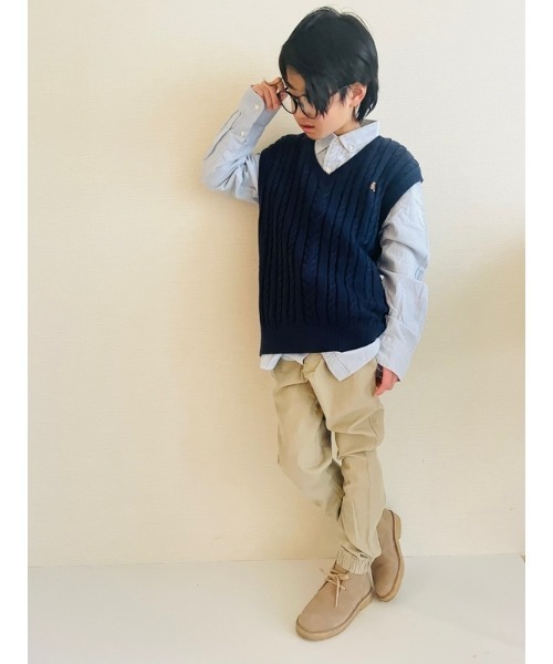 GAP（ギャップ）の「リラックス ケーブルニット セーターベスト (キッズ)（ベスト・キッズ・アイボリー/グレー/ネイビー・120cm/130cm/140cm/150cm/160cm）」の7枚目の写真