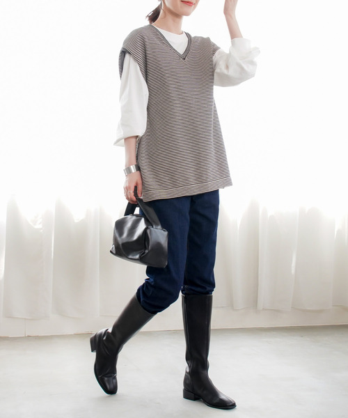 サイドジップスクエアトゥロングブーツ(ブーツ)|AmiAmi サイドジップスクエアトゥロングブーツ(ブーツ)|AmiAmi