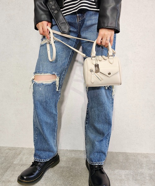 jouetie（ジュエティ）の「【jouetie/ジュエティ】ライダース　マイクロミニボストンバッグ　ミニショルダーバッグ（ボストンバッグ・レディース・アイボリー/ダークブラウン/ブラック/シルバー/Wine/ワインレッド・FREE）」の21枚目の写真