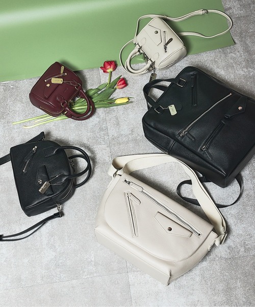 jouetie（ジュエティ）の「【jouetie/ジュエティ】ライダース　マイクロミニボストンバッグ　ミニショルダーバッグ（ボストンバッグ・レディース・アイボリー/ダークブラウン/ブラック/シルバー/Wine/ワインレッド・FREE）」の8枚目の写真