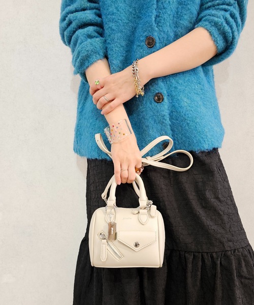 jouetie（ジュエティ）の「【jouetie/ジュエティ】ライダース　マイクロミニボストンバッグ　ミニショルダーバッグ（ボストンバッグ・レディース・アイボリー/ダークブラウン/ブラック/シルバー/Wine/ワインレッド・FREE）」の16枚目の写真