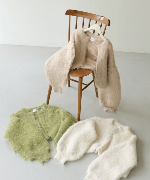 CLEIO（クレイオ）の「【CLEIO】シャギーニットカーディガン（カーディガン/ボレロ・レディース・アイボリー/グリーン/ベージュ/ブラック・FREE）」の5枚目の写真