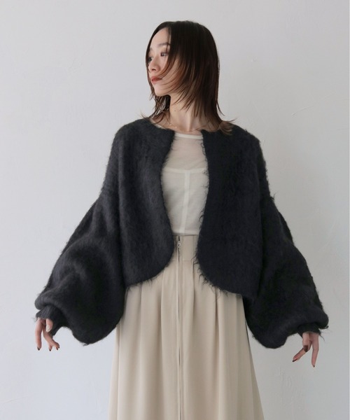 CLEIO（クレイオ）の「【CLEIO】シャギーニットカーディガン（カーディガン/ボレロ・レディース・アイボリー/グリーン/ベージュ/ブラック・FREE）」の16枚目の写真