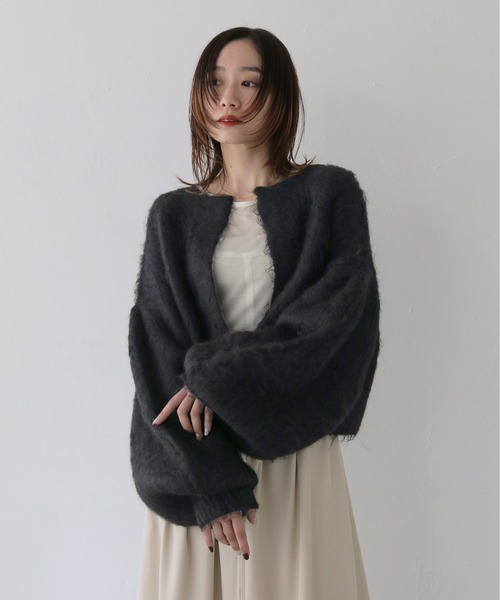 CLEIO（クレイオ）の「【CLEIO】シャギーニットカーディガン（カーディガン/ボレロ・レディース・アイボリー/グリーン/ベージュ/ブラック・FREE）」の17枚目の写真