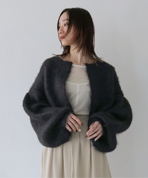 CLEIO（クレイオ）の「【CLEIO】シャギーニットカーディガン（カーディガン/ボレロ・レディース・アイボリー/グリーン/ベージュ/ブラック・FREE）」の18枚目の写真