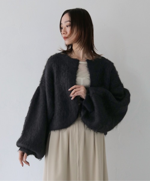 CLEIO（クレイオ）の「【CLEIO】シャギーニットカーディガン（カーディガン/ボレロ・レディース・アイボリー/グリーン/ベージュ/ブラック・FREE）」の19枚目の写真