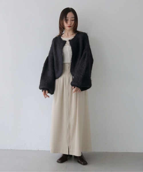 CLEIO（クレイオ）の「【CLEIO】シャギーニットカーディガン（カーディガン/ボレロ・レディース・アイボリー/グリーン/ベージュ/ブラック・FREE）」の22枚目の写真