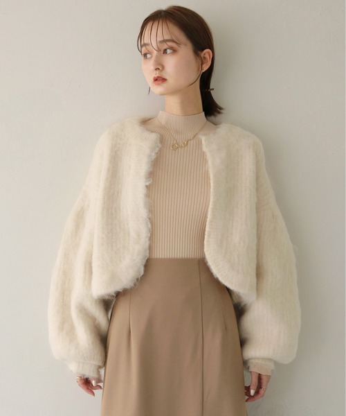 CLEIO（クレイオ）の「【CLEIO】シャギーニットカーディガン（カーディガン/ボレロ・レディース・アイボリー/グリーン/ベージュ/ブラック・FREE）」の12枚目の写真