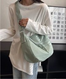 キャンバスダブルファスナー使いショルダーバッグ：ミディアムサイズ