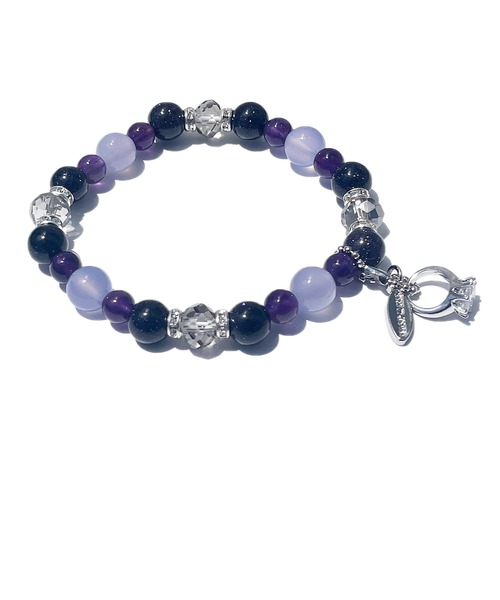 パープルカルセドニー天然石ブレスレット