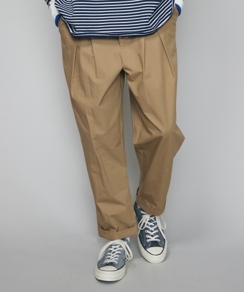 rehacer(レアセル)の「rehacer : Over Tuck Easy Pants / オーバータックイージーパンツ(チノパンツ・メンズ・ベージュ/スミクロ・SMALL/MEDIUM/LARGE)」の4枚目の写真