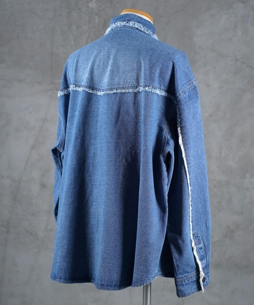 G.O.C（ジーオーシー）の「カットオフ ウエスタン オーバー デニムシャツ JKT（デニムジャケット・メンズ・ブラック/ブルー・MEDIUM/LARGE）」の13枚目の写真