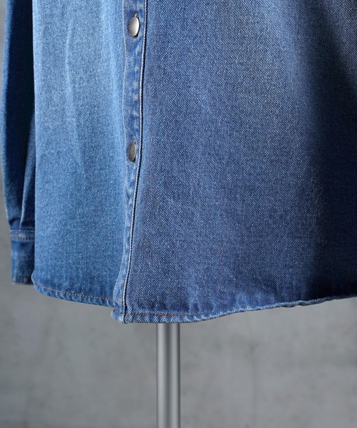 G.O.C（ジーオーシー）の「カットオフ ウエスタン オーバー デニムシャツ JKT（デニムジャケット・メンズ・ブラック/ブルー・MEDIUM/LARGE）」の17枚目の写真