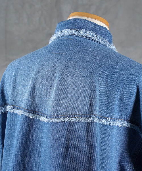 G.O.C（ジーオーシー）の「カットオフ ウエスタン オーバー デニムシャツ JKT（デニムジャケット・メンズ・ブラック/ブルー・MEDIUM/LARGE）」の18枚目の写真